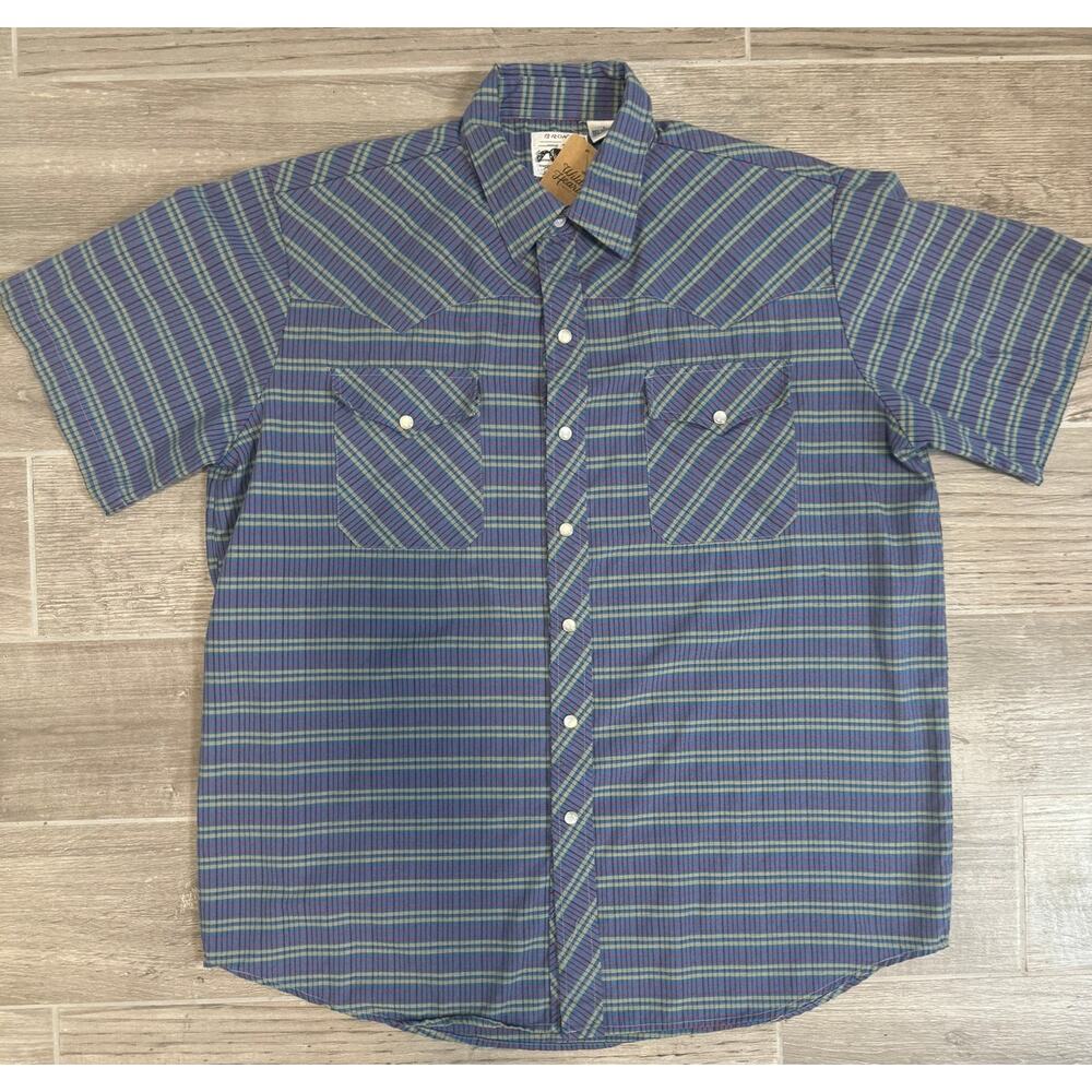 Vintage Blue Bronco Pearl Snap